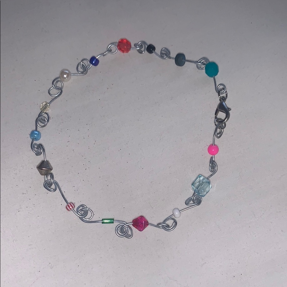 Handmade Colorful Beaded Wire Anklet